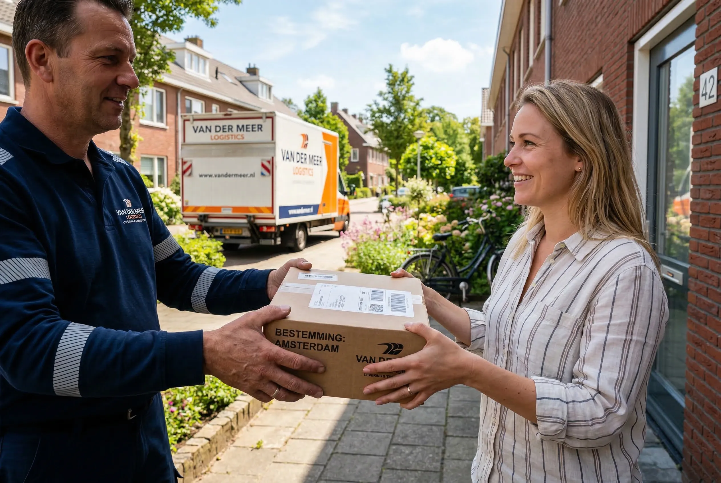 Bezorging aan klant in woonwijk