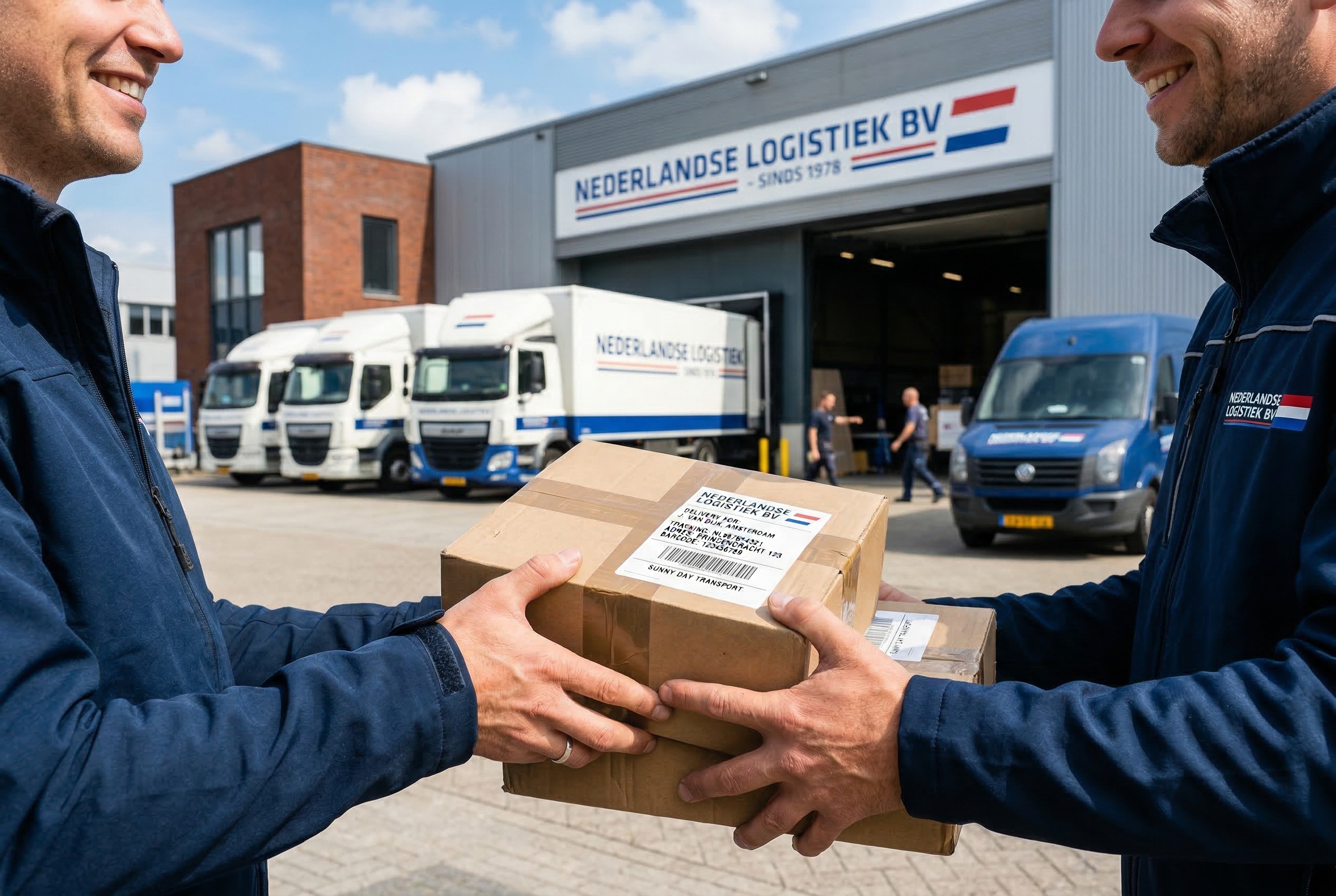 Teamleden bij warehouse